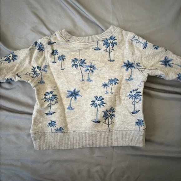 OshKosh B'gosh Grey Sweatshirt with Blue Palm Detail - Picture 4 of 5